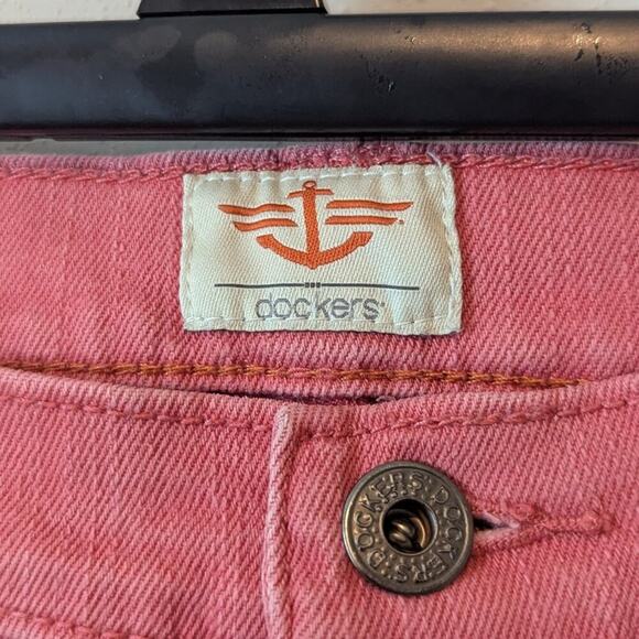 Dockers Salmon Pink Skinny Fit Denim Classic Preppy Jeans Size 8 - Picture 3 of 7
